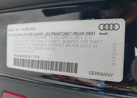 2020 Audi A6 Premium Plus from USA, damaged, VIN WAUE8AF28LN011376
